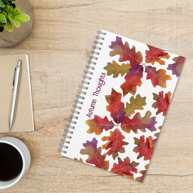Autumn Thoughts Colourful Oak Leaf Journal (Creator Uploaded)