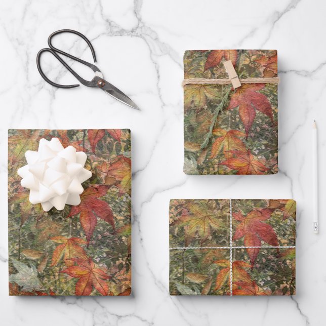 Autumn Throw Pillow Coffee Mug Flask Pillar Candle Wrapping Paper Sheet (Front)