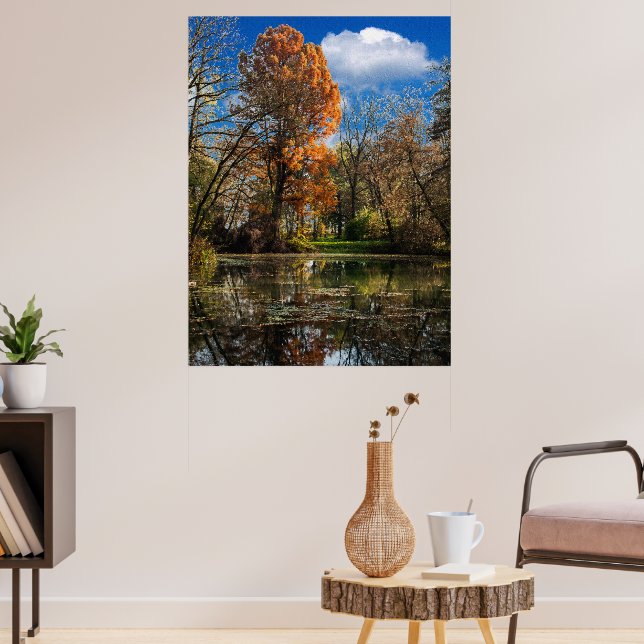 Autumn time by a well-hidden pond, full of colours poster (Living Room 3)