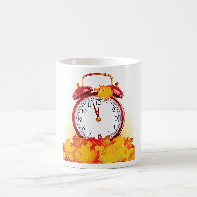 Autumn Time Change Fall Leaves And Retro Clock  Coffee Mug (Creator Uploaded)