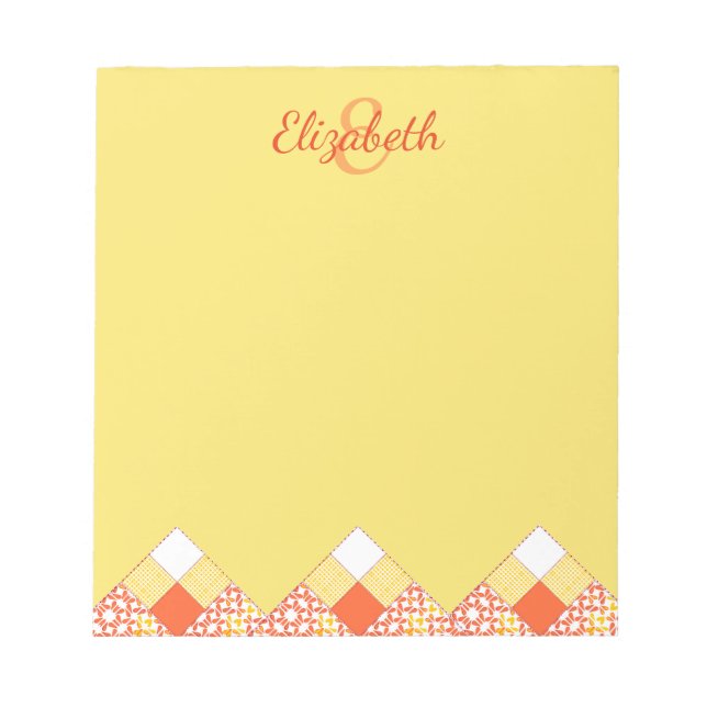 Autumn Tints Quilt Block Pattern Notepad (Front)