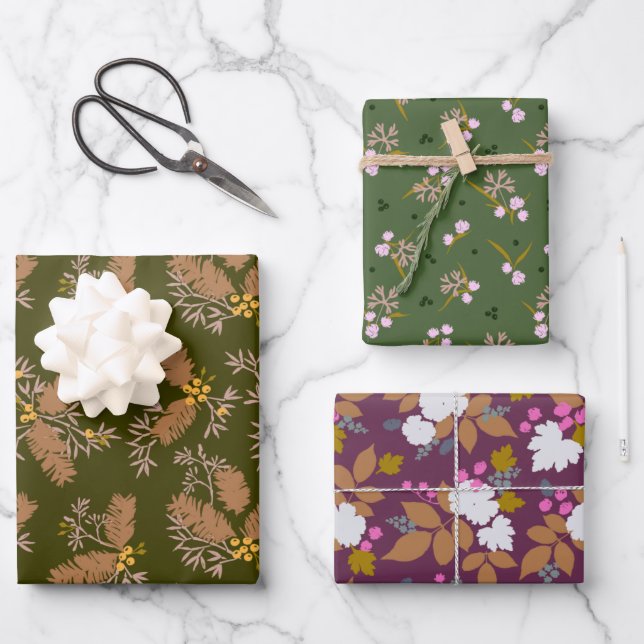 Autumn to Winter in Celebration Wrapping Paper She (Front)