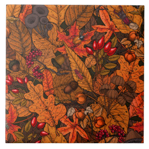 Autumn treasures ceramic tile