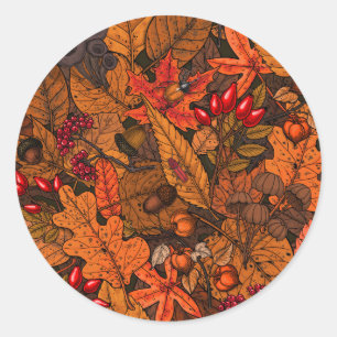 Autumn treasures classic round sticker