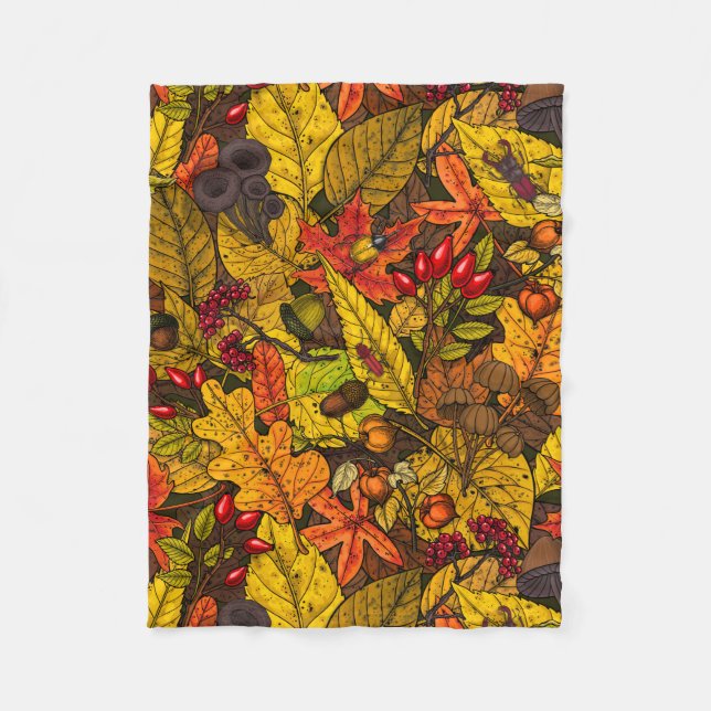 Autumn treasures fleece blanket (Front)