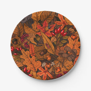 Autumn treasures paper plate