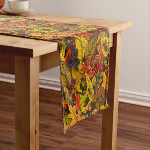 Autumn treasures short table runner