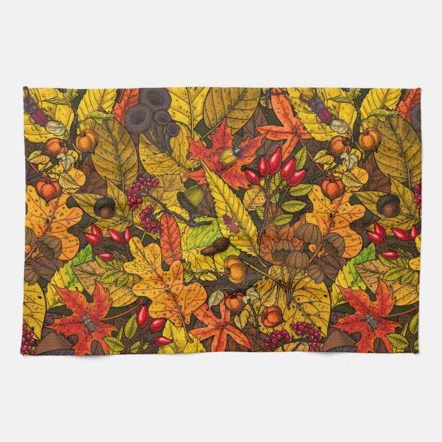 Autumn treasures tea towel (Horizontal)