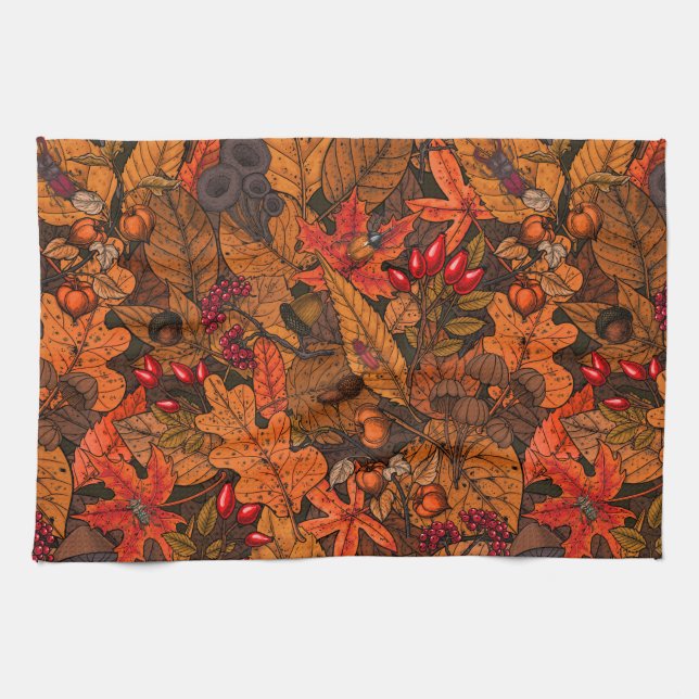 Autumn treasures tea towel (Horizontal)
