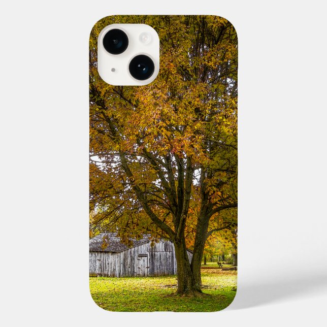 Autumn Tree And Barn Painterly Case-Mate iPhone Case (Back)