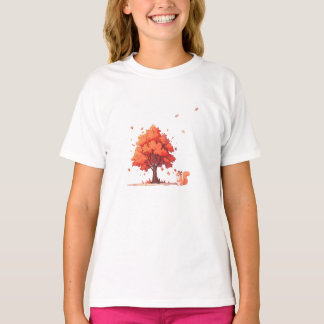 Autumn Tree and Squirrel  T-Shirt