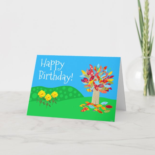 Autumn tree birthday card new by Jo Images (Front)