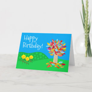 Autumn tree birthday card version 3 by Jo Images