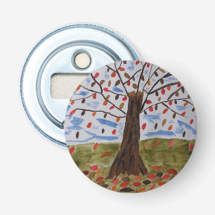 Autumn Tree Button Bottle Opener
