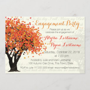 Autumn Tree Engagement Party Invitation
