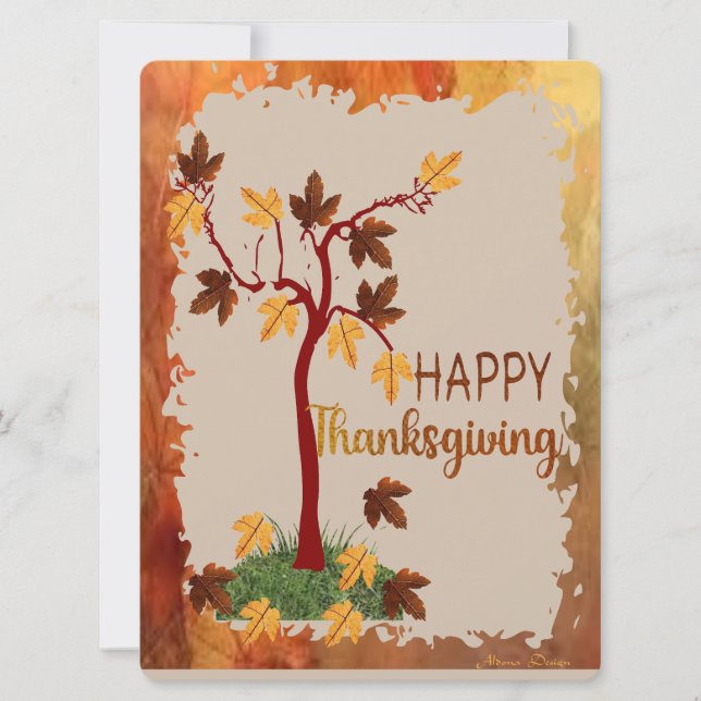 Autumn Tree Holiday Card (Front)