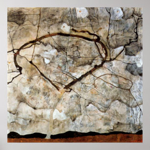 Autumn Tree in Movement by Egon Schiele Poster