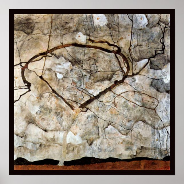 Autumn Tree in Movement by Egon Schiele Poster (Front)