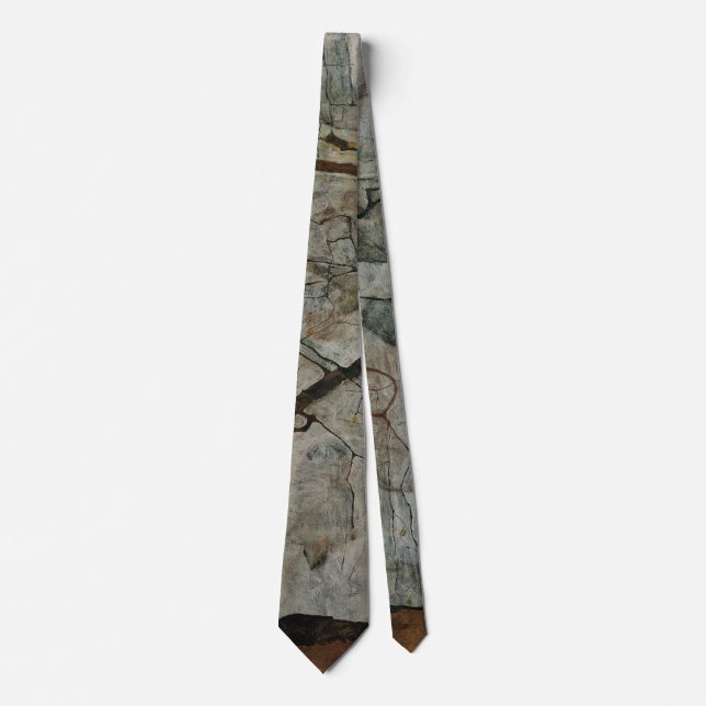 Autumn Tree in Movement by Egon Schiele Tie (Front)