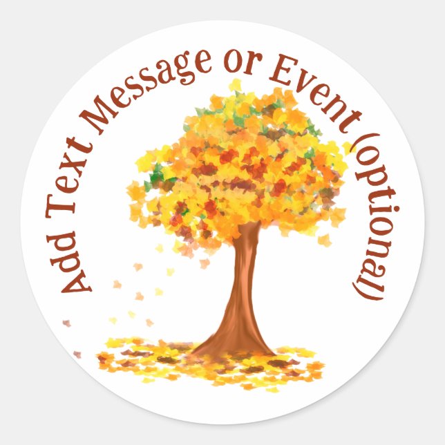 Autumn Tree Leaves Classic Round Sticker (Front)