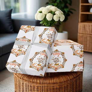 Autumn Tree Mandala Fall Foliage & Thanksgiving Wrapping Paper