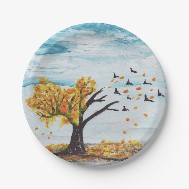 Autumn Tree paper plate (Front)