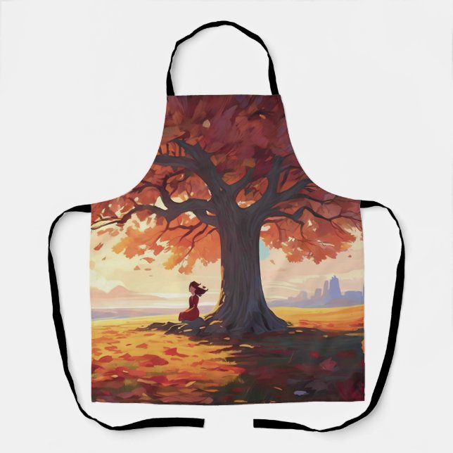 Autumn Tree Prayer Girl  Apron (Front)