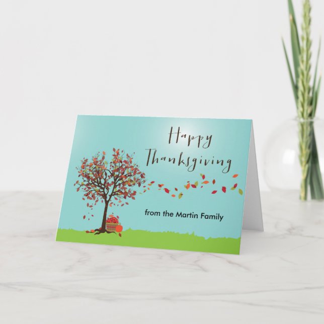 Autumn Tree Thanksgiving Card (Front)
