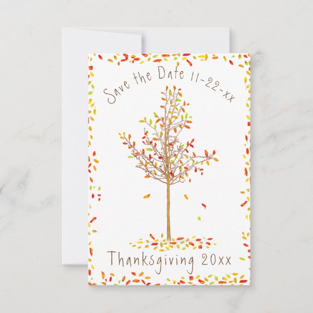 Autumn Tree Thanksgiving Save the Date (Front)
