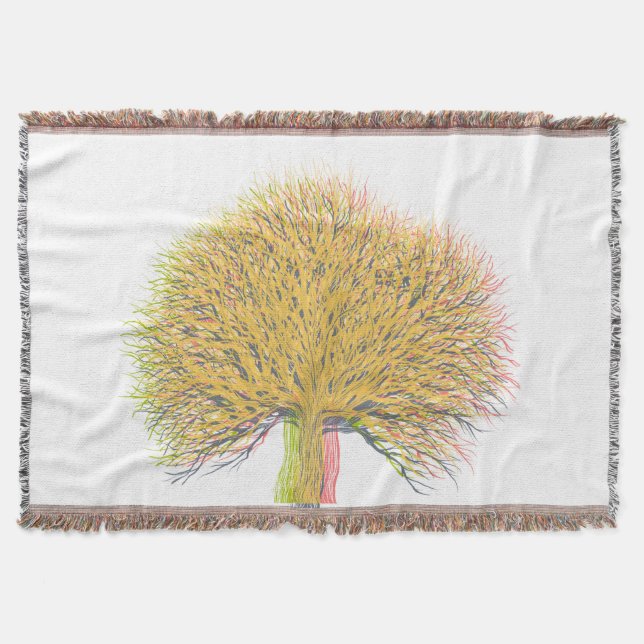 Autumn Tree Throw Blanket (Front)