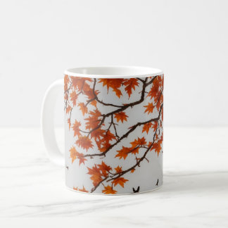 Autumn Tree with Leaves and Birds Coffee Mug