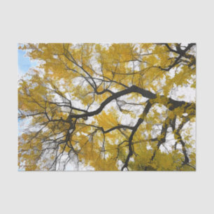 Autumn Tree Yellow Leaves Blue Sky Tissue Paper