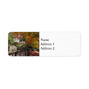 Autumn Trees and Picket Fence Return Address Label