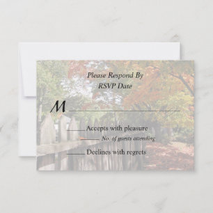 Autumn Trees and Picket Fence RSVP Card