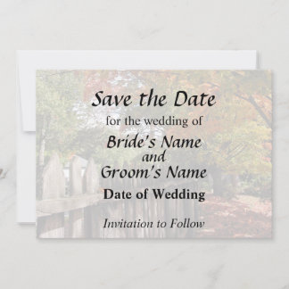 Autumn Trees and Picket Fence Save The Date