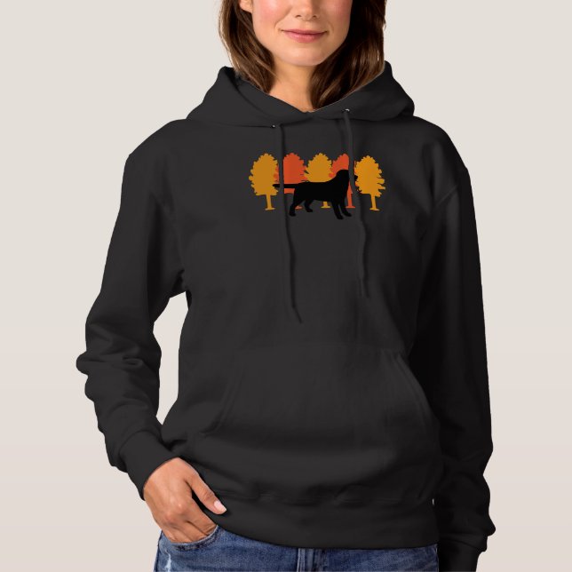 Autumn Trees Black Labrador Silhouette Hoodie (Front)