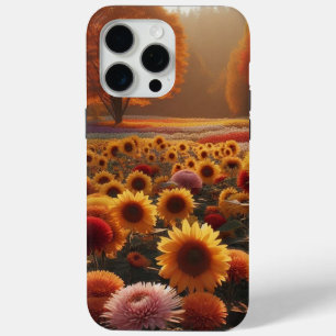 Autumn trees/field with mums iPhone 15 pro max case