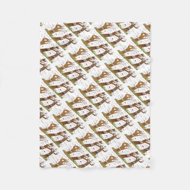 Autumn Trees Fleece Blanket (Front)