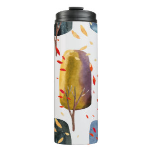 Autumn Trees: Hand Painted Watercolor Seamless Thermal Tumbler