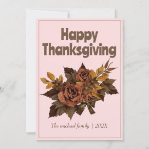 autumn trees happy thanksgiving Family & Friend Holiday Card