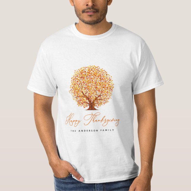 autumn trees happy thanksgiving T-Shirt (Front)