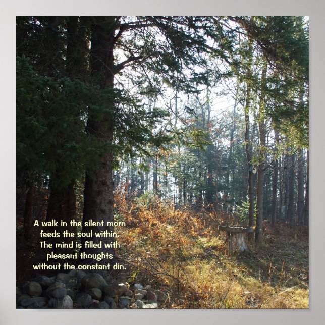 Autumn Trees in Early Morning-Healing Poem Poster (Front)