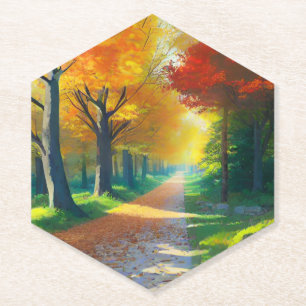 Autumn Trees in the Forest- Paper Coaster