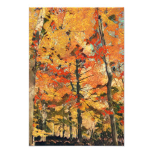 Autumn Trees ink block Photo Print