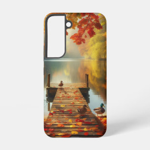 Autumn trees & lake with ducks samsung galaxy case
