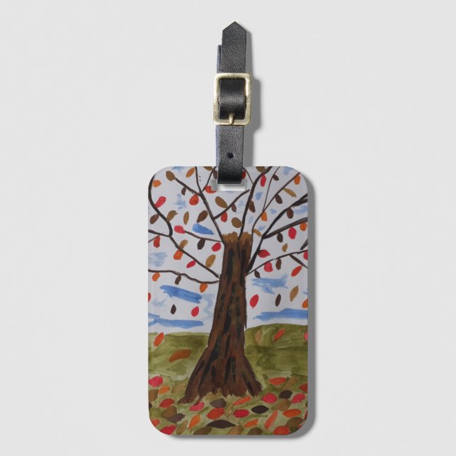 Autumn Trees Luggage Tag (Front Vertical)