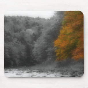 Autumn Trees Nature Black White Mousepad