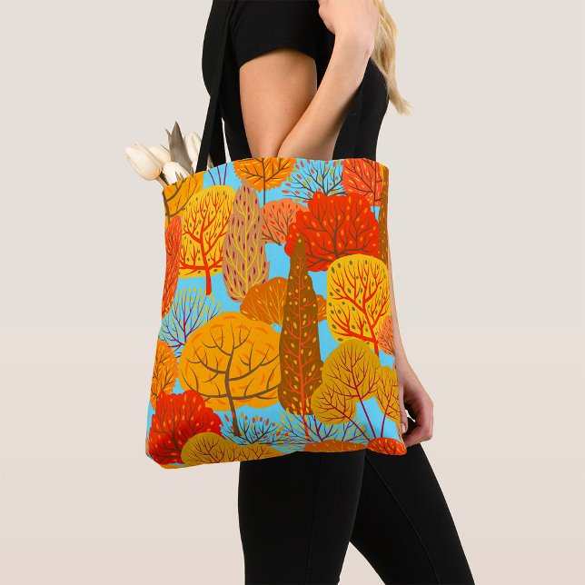 Autumn Trees Pattern Fall Foliage  Tote Bag (Creator Uploaded)