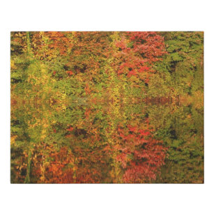 Autumn Trees Reflections In Pond Faux Canvas Print