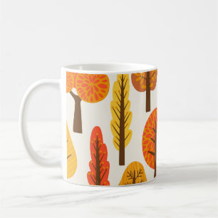Autumn trees, seamless pattern. coffee mug
